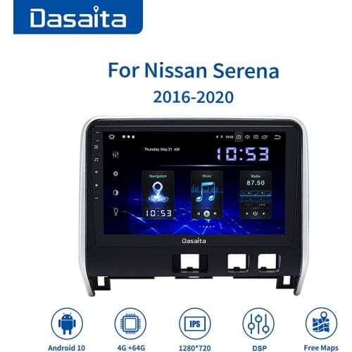 Dasaita 10.2" Android 10.0 Car Radio for Nissan Serena 2016 2017 2018 2019 2020 Autoradio 1 Din GPS Navigation Multimedia Player