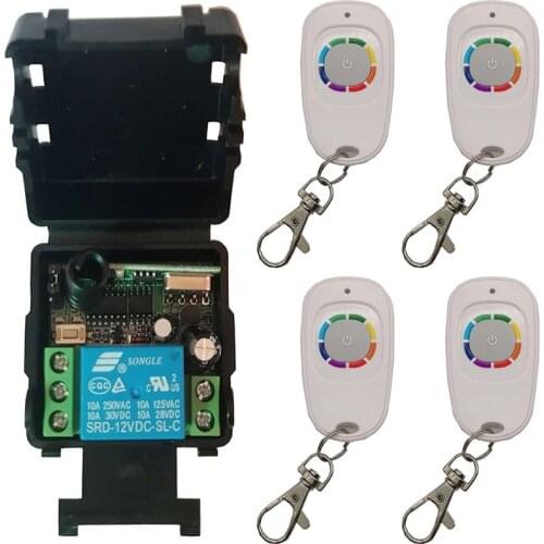 Mini Size DC12V 24V 1CH 1CH 10A RF Wireless Remote Control Switch System,Receiver+ one-button Transmitter Garage Doors shutters