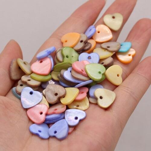 50Pcs Natural Mother Of Pearl Shell Beads Heart-Shaped Pendant For Jewelry Making DIY Necklace Bracelet Earrings Accessory