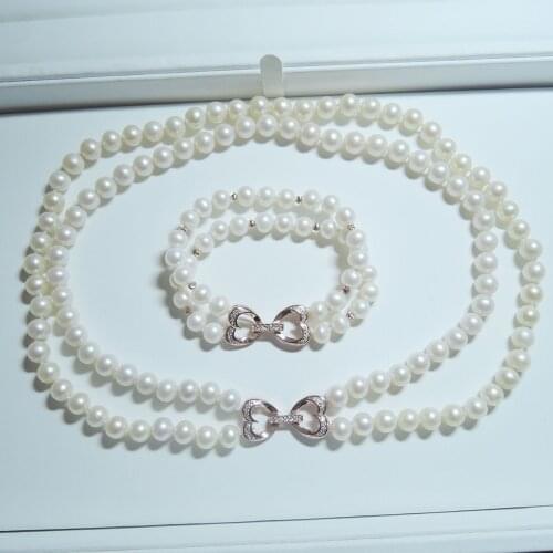 100% NATURE FRESHWATER PERFECT-ROUND PEARL DOUBLE CHAIN NECKLACE-AAA+ 9-11 mm pearl good quanlity
