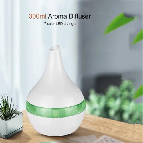 ELOOLE Air Humidifier 300ml USB Ultrasonic White Wood Electric Aroma Air Diffuser Essential Oil Aromatherapy Cool Mist Maker