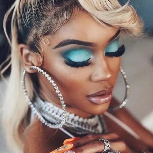 Hot Sale Shiny Rhinestone Gems Hoop Earrings for Women Fashion Jewelry Bohemian Big Circle Collection Earrings Accessories