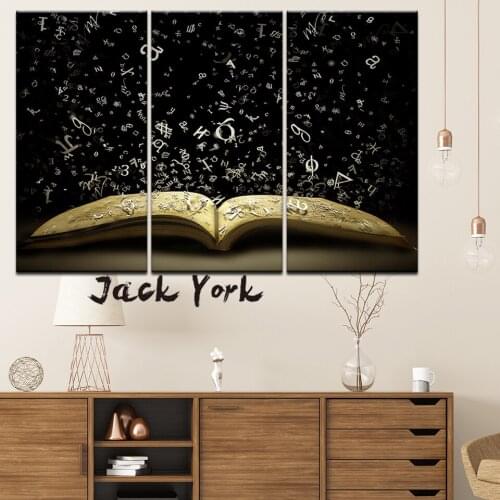Canvas Painting The Book of Life power of knowledge 3 Pieces Wall Art Painting Modular Wallpapers Poster Print Home Decor