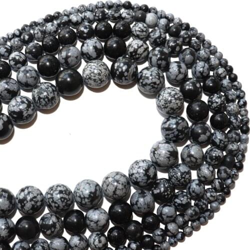 Free Shipping Natural Stone Snow Flake Jaspers Stone Round Beads 4 6 8 10 12 MM Pick Size For Jewelry Making Diy Bracelet