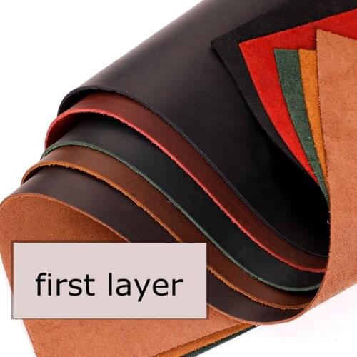 Top Quality Tanned Leather Piece DIY Genuine Leather Material Full Grain Cowhide Leather piece leathercraft 8 colors