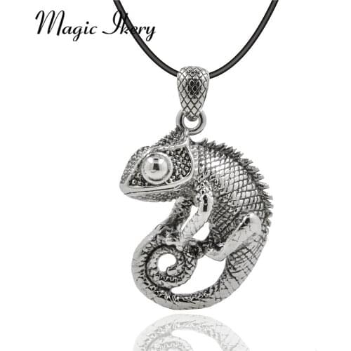 Magic Ikery New Stainless Steel Chameleon Dragon lizard Animal Couple Necklaces & Pendants For Men Chain Fashion Jewelry SX-N002