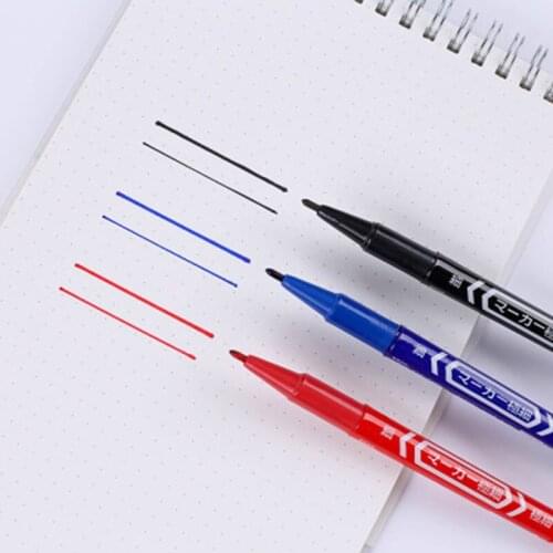 5 double-tip marker pens waterproof ink thin nib oily pen extra-fine hook line pen signature pen