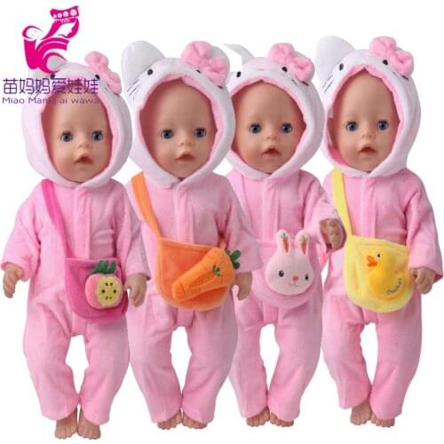 18 inch girl doll cartoon Fur School bags 43 cm baby doll bags birthday gift accessories