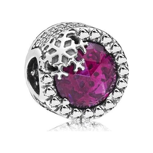 New Original Alloy Bead Dazzling Snowflake Winter Christmas Charm Fit Pan Bracelet Bangle DIY Women Jewelry Dropship