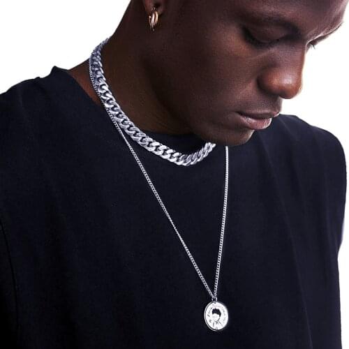 FIREBROS FTN1036 2021 Fashion 24" Men Stainless Steel Little Prince Pendant Necklace Women Jewelry Silver Color Free Shipping