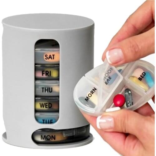 Weekly Pillbox Tablet Pill Splitter 7 Days Plastic Storage Case Container Medicine Holder Tablet Container Pastillero Dispenser