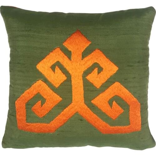 Cushion Home Decor 100 Silk Ornamental Handmade Embroidered Design Award Winner Turkey Anatolian Motifs Decoration Pillow