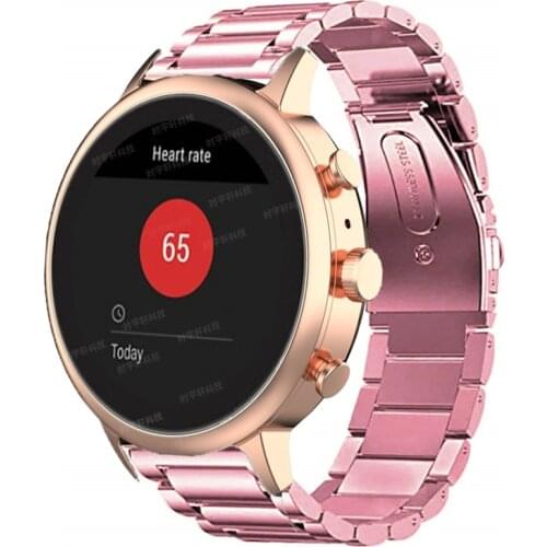 Strap For Fossil Womens Gen 4 3 Q Venture HR / Womens Sport / Womens Charter HR Watch Band 18mm Stainless Steel Bracelet