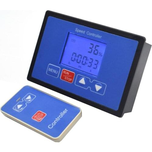 LCD Digital Display 0~100% 60A PWM DC Motor Speed Controller Timing Reversible Remote Controller Dropship