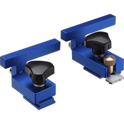 Blue Aluminum Alloy Miter Track Stop for 30/45 T-Slot T-Track Woodworking Tool