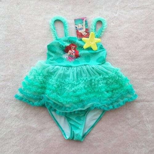 Disney princess Mermaid Girls one-piece swimsuit Swimming trunks Frozen Elsa Swimwear children cartoon swim trunks