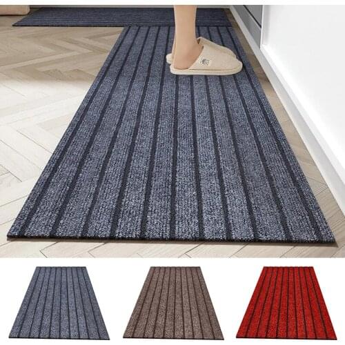 Modern And Simple Solid Color Long Kitchen Rug Washable And Long Non-Slip Entry Mat Waterproof Carpet For Home Decoration