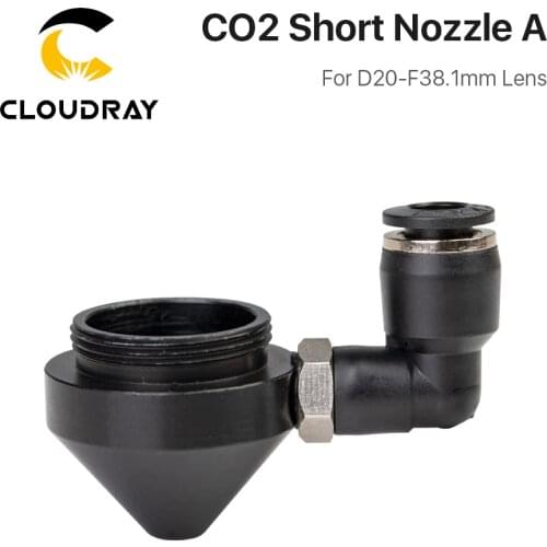 Cloudray Air Nozzle for Dia.20 FL38.1 Lens N01F CO2 Short Nozzle A with Fitting M5 for Laser Head at CO2 Laser Cutting Machine