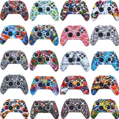 Camouflage Silicone Handle Cover Gamepad Joystick Skin Grip Cover For XBOX SERIES S / X Gaming Controller Protective Guard Shell