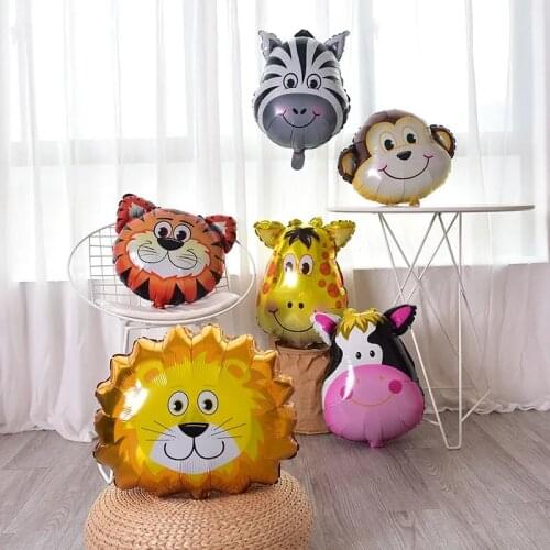 1PC Animal Aluminum Foilballoon Zebra Monkey Tiger Lion Giraffe Childrens Gifts Birthday Party Decoration