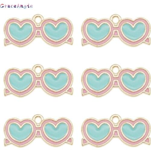 10PCS Enamel Alloy Charms For Earring Pendants Necklace Sunglasses Shape Jewelry Finding Handmade Craft DIY Bangle Bracelet Dec