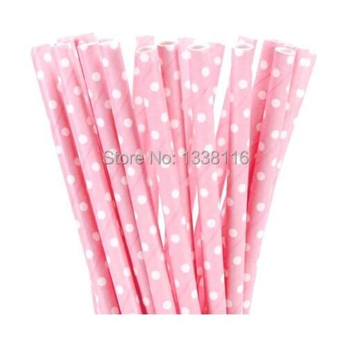 100pcs Pink With White Mini Dot Paper Drinking Straws Birthday Party Supplies Paper Drinking Straws Wholesale Online
