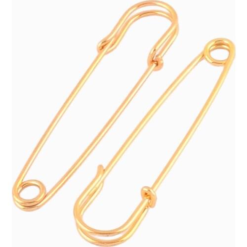 8pcs 76mm Light gold Safety pins Larger Safety Pins Metal Safety Pins Kilt Pins Broochs letter Bar Pins Apparel Accessories DIY