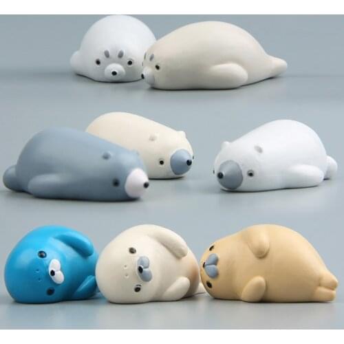 8 Styles Mini Cute Fridge Magnet 3d Resin Cartoon Sea Lions Sea Dog Kids Creative Animal Sticker Home Decoration Accessories