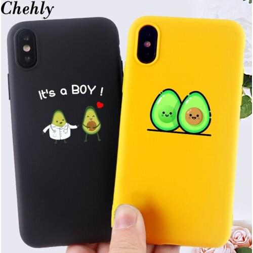 Chehly Cartoon avocado Phone Case for IPhone 6s 7 8 11 Plus Pro X XS MAX XR SE Cases Soft Silicone Fitted TPU Accessorie Cover