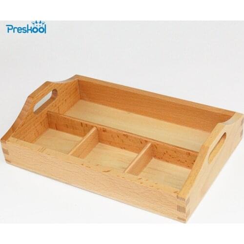 Baby Toy Montessori Wooden 3 Compartment Sorting Tray Early Education Preschool Toys Brinquedos Juguetes