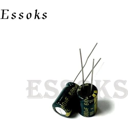 20pcs Electrolytic Capacitor 16V680UF 16V 680UF 8X12 mm High Frequency Low ESR Aluminum Capacitors