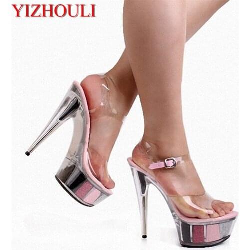 Ultra high with club roma high-heeled sandals 15cm with hollow out bag and shoes Hate day high new nightclub shoes