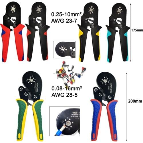 End Terminal Electrical Pliers Hand Tools Set Professional 0.08-16mm2 28-5AWG Fast Crimper Electric Wire Crimping Tool DIY 10mm2
