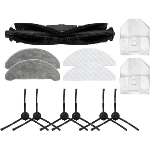 Main Brush Dust Bag Recyclable Mops Cloths Rag Side Brush Parts Accessories for ROIDMI EVE Plus Robot Cleaner Sweeper