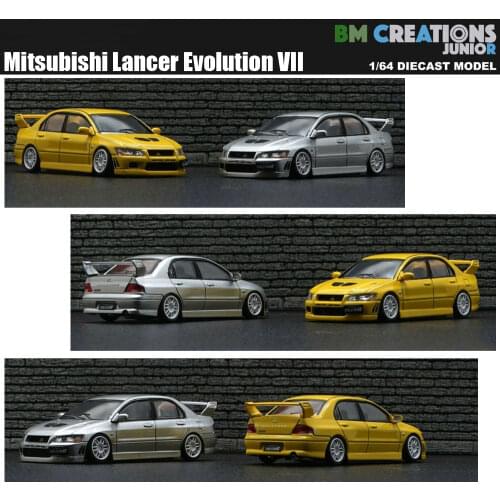New 1/64 Scale Miniature Car MitsuBbishi LancerR Evolution +wheels VII Light Hand Drive by BM Creations JUNIOR Diecast toys