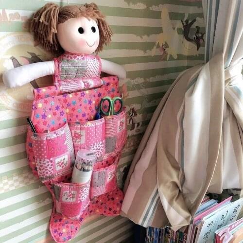 Cartoon hanging bag creative storage bag wall hanging door behind bedside multi-layer fabric bedroom sundries storage bag