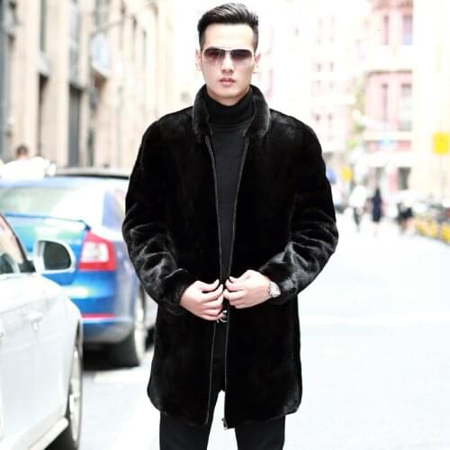 Real Fur Coat Natural Mink Fur Coat Winter Jacket Men Clothes Real Shearling Stand Collar Warm Outwear Veste Homme M168 YY660