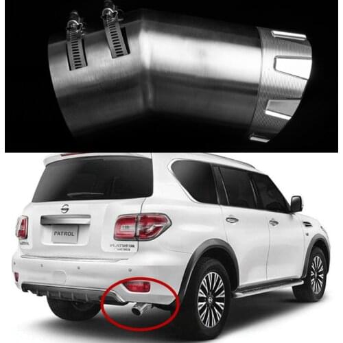 Top Stainless Steel Rear Tail End Tip End Pipe Exhaust Muffler Cover Trim For Nissan Patrol Y61 Y62 1998-2019