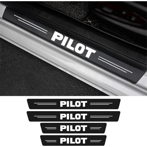 4Pcs For Honda Pilot 2011 2012 2013 2014 2015 2016 2017 2018 2019 2020 2021 Car Door Threshold Logo Sticker Tuning Accessories