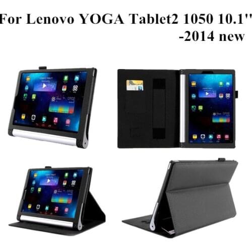 2014 NEW For YOGA Tablet 2 10.1 Stand Leather Case For Lenovo Yoga Tablet 2 1050F Leather Cover Case