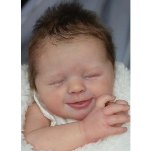 NPK 18inches Agnes Reborn Doll Kit Smile Angel Baby DIY Kit with COA