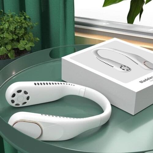 Portable Leafless Hanging Neck Fan 3 Gear Adjustable Lazy Neckband Fan 78 Surround Air Outlets USB Rechargeable Neck Fan