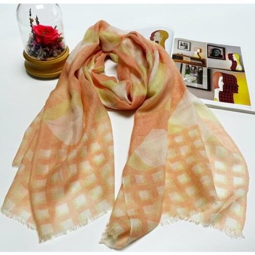 SCARFIGO 2021 100% Cashmere Long Scarves For Women Plaid Soft Ladies Shawl In Autumn Winter 200*70cm