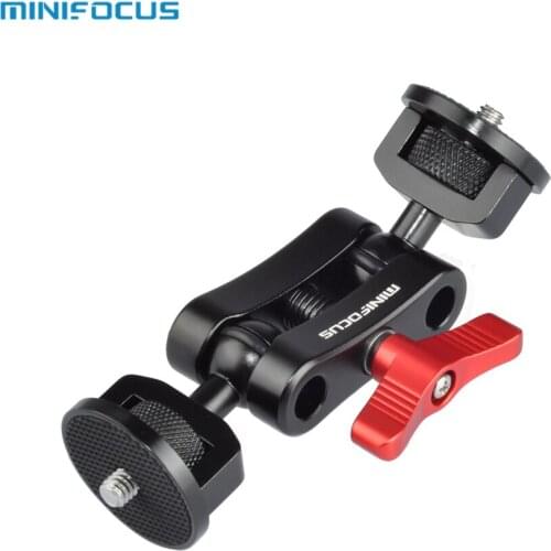 Double Ball Head Articulating Magic Arm with 1/4" Thread Monitor Mount for Field Monitor, Lights, Audio Recorders,DIY Camera Rig