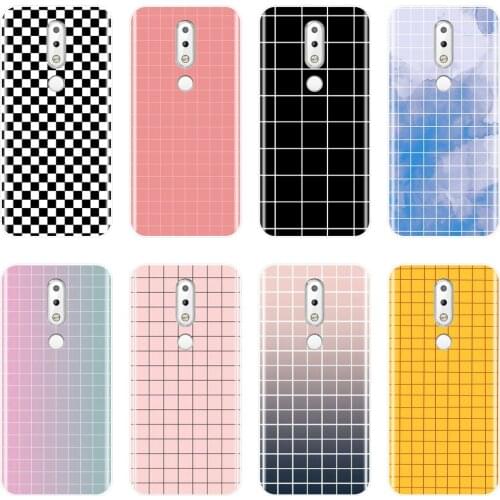 For Nokia 7.1 6.1 5.1 3.1 2.1 Plus Case Silicone Soft Yellow Gird Pink Black Back Cover For Nokia 2.1 3.1 5.1 6.1 7.1 Phone Case