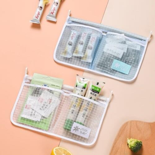 1pc Modern Hanging Fridge Storage Mesh Reusable Fruit Vegetable Net Bag Produce Washable Kitchen Mesh Storage Bags Toys Sundries