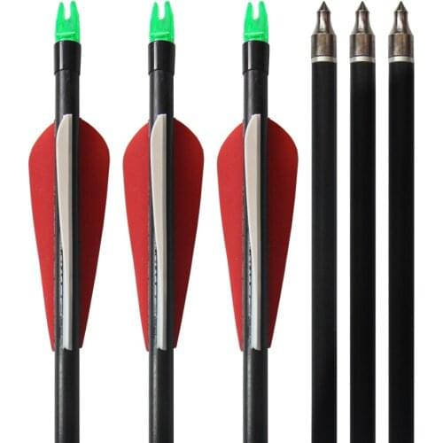 6PCs 33'' Fiberglass Arrow for Recurve and Compound Bow Hunting Arrows Fletched Nock Spine 500