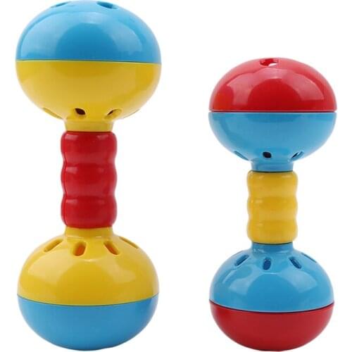 Baby Rattles Toy Intelligence Grasping Gums Plastic Hand Bell Rattle Funny Educational Mobiles Toys Birthday Gifts