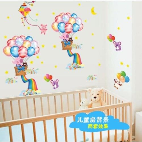Hot Air Balloon Wall Sticker Decor Bedroom Wall Decal For Children Room Decal Baby House Nursery Mural Poster DIY Sk7020