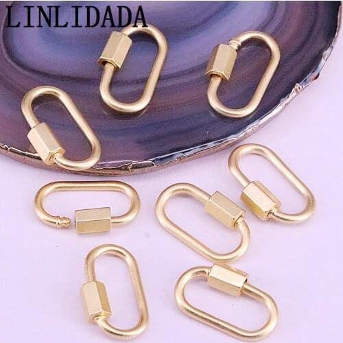 10Pcs Oval/ Heart/ Rectangle Shape Lock Screw Clasp/Link, Gold Plated, For Fashion Necklace Making Beading Jewelry Findings